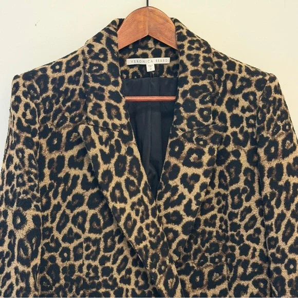 Veronica Beard Senna Leopard Dickey Coat Statement Size 12 | Designer Outerwear - Picture 6 of 14